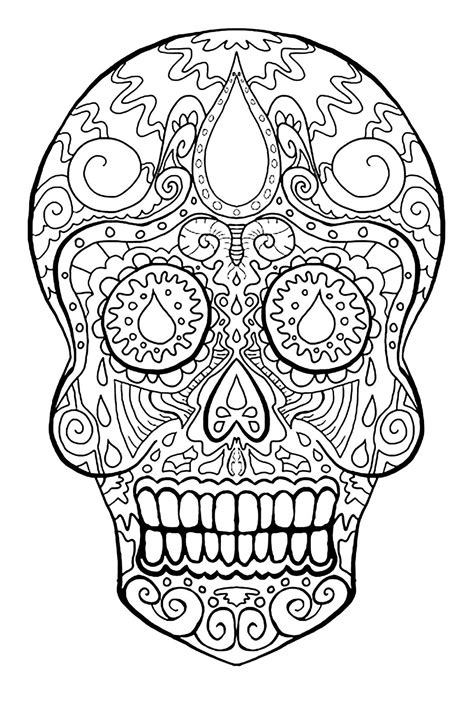 Www.caf.fr Coloriage Halloween Tete De Mort Coloriage tête de mort mexicaine : 20 dessins à imprimer | Coloriage